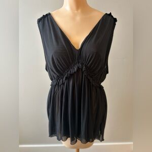 🌶️ Torrid Babydoll Mesh V Neck Tank Black Plus Size 2